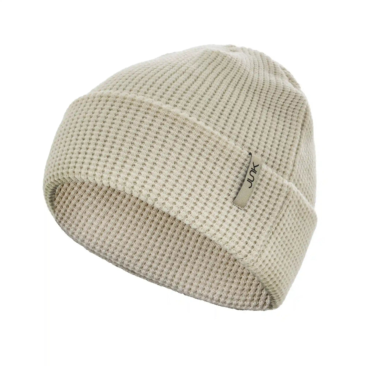 Bone White Waffle Knit Beanie