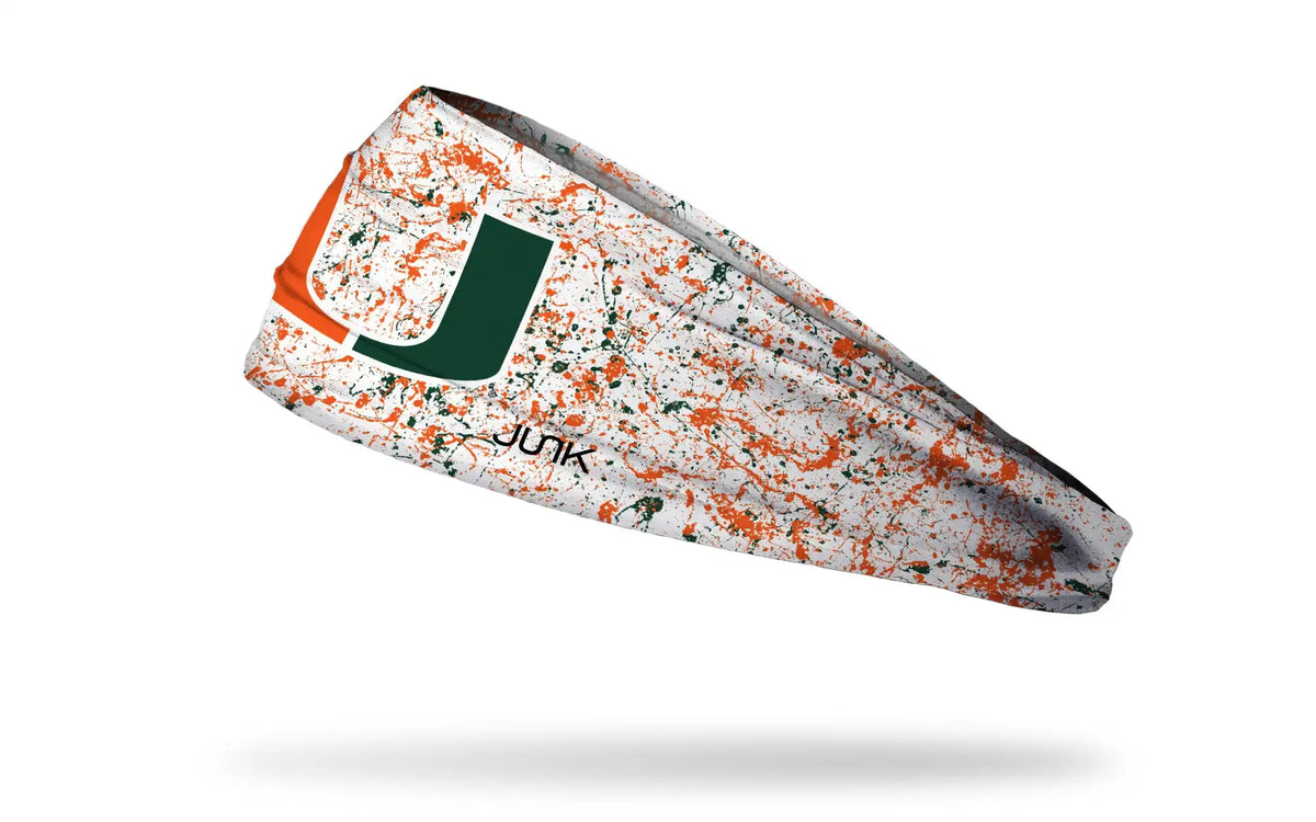 University of Miami: Splatter White Big Bang Lite Headband